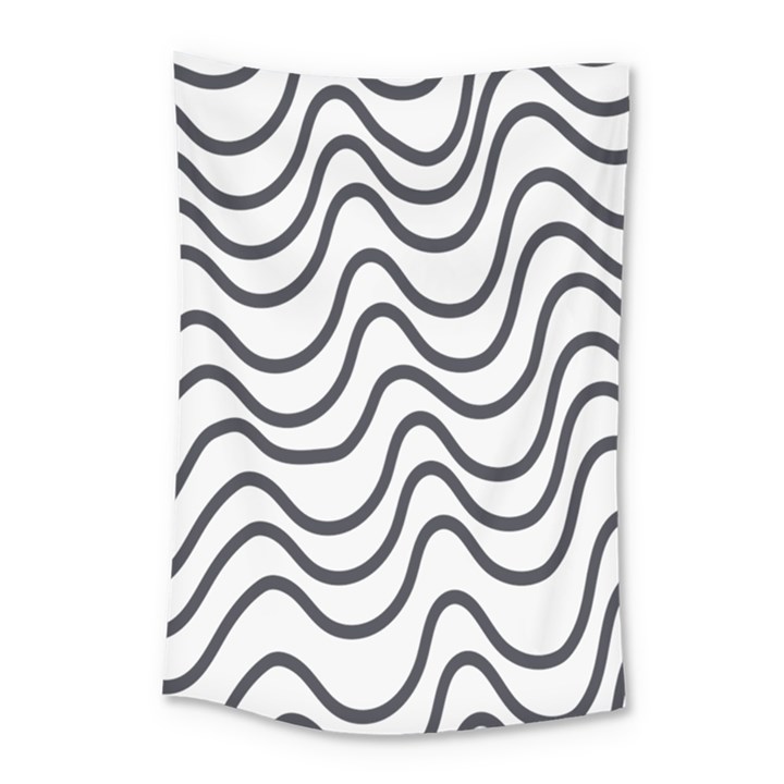 Wave Waves Chefron Line Grey White Small Tapestry