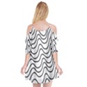 Wave Waves Chefron Line Grey White Cutout Spaghetti Strap Chiffon Dress View2