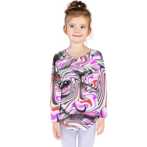 Wave Waves Chevron Rabbit Color Rainbow Pink Red Purple Animals Kids  Long Sleeve Tee by Mariart