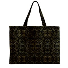 Golden Geo Tribal Pattern Zipper Mini Tote Bag by dflcprints