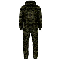 Golden Geo Tribal Pattern Hooded Jumpsuit (men)  by dflcprintsclothing