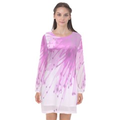 Big Bang Long Sleeve Chiffon Shift Dress 