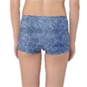 Blue Romantic Flower Pattern Denim Boyleg Bikini Bottoms View2