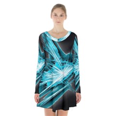 Big Bang Long Sleeve Velvet V-neck Dress by ValentinaDesign