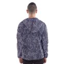 Grey Romantic Flower Pattern Denim Hooded Wind Breaker (Men) View2