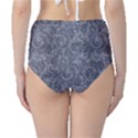 Grey Romantic Flower Pattern Denim High-Waist Bikini Bottoms View2