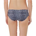 Grey Romantic Flower Pattern Denim Classic Bikini Bottoms View2