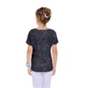 Black Romantic Flower Pattern Denim Kids  One Piece Tee View2