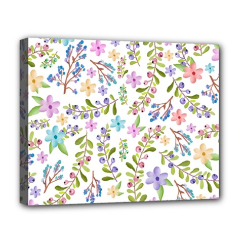 Twigs And Floral Pattern Deluxe Canvas 20  X 16  