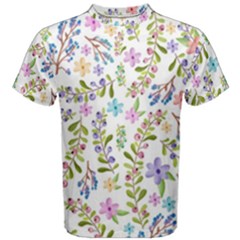 Twigs And Floral Pattern Men s Cotton Tee by Coelfen