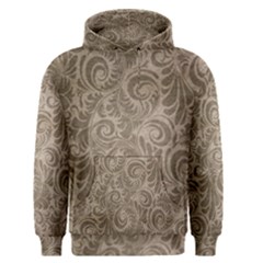 Brown Romantic Flower Pattern Men s Pullover Hoodie