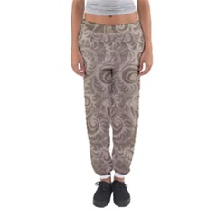 Brown Romantic Flower Pattern Women s Jogger Sweatpants