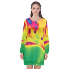 Lights Long Sleeve Chiffon Shift Dress 