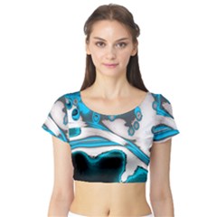 Lights Short Sleeve Crop Top (Tight Fit)