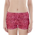 Red Romantic Flower Pattern Boyleg Bikini Wrap Bottoms View1