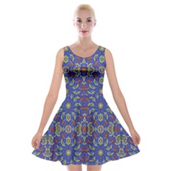 Colorful Ethnic Design Velvet Skater Dress by dflcprintsclothing