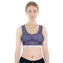 Colorful Ethnic Design Sports Bra With Pocket