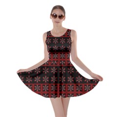 Dark Tiled Pattern Skater Dress by linceazul