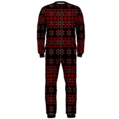 Dark Tiled Pattern Onepiece Jumpsuit (men)  by linceazul