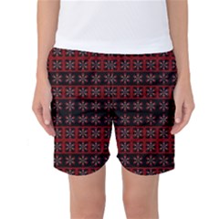 Dark Tiled Pattern Women s Basketball Shorts by linceazul