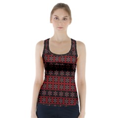 Dark Tiled Pattern Racer Back Sports Top by linceazul