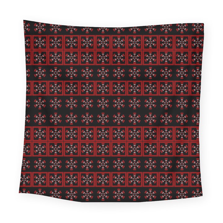 Dark Tiled Pattern Square Tapestry (Large)