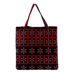 Dark Tiled Pattern Grocery Tote Bag by linceazul