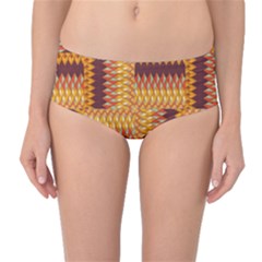 Geometric Pattern Mid-waist Bikini Bottoms by linceazul