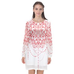 Mandala Pretty Design Pattern Long Sleeve Chiffon Shift Dress  by Nexatart