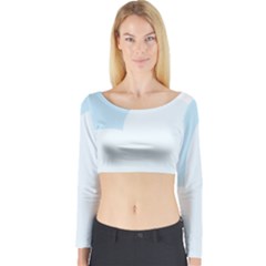 Cloud Sky Blue Decorative Symbol Long Sleeve Crop Top by Nexatart