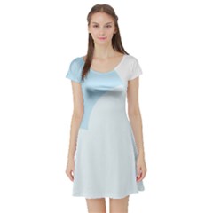 Cloud Sky Blue Decorative Symbol Short Sleeve Skater Dress by Nexatart