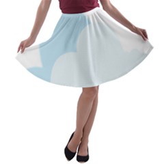 Cloud Sky Blue Decorative Symbol A-line Skater Skirt by Nexatart