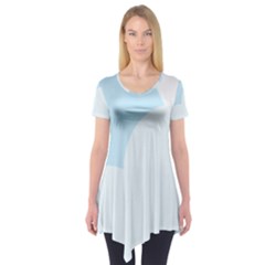 Cloud Sky Blue Decorative Symbol Short Sleeve Tunic  by Nexatart