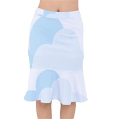 Cloud Sky Blue Decorative Symbol Mermaid Skirt by Nexatart