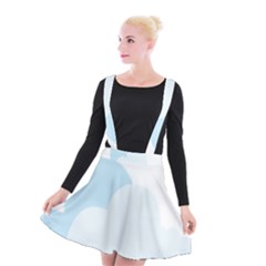 Cloud Sky Blue Decorative Symbol Suspender Skater Skirt