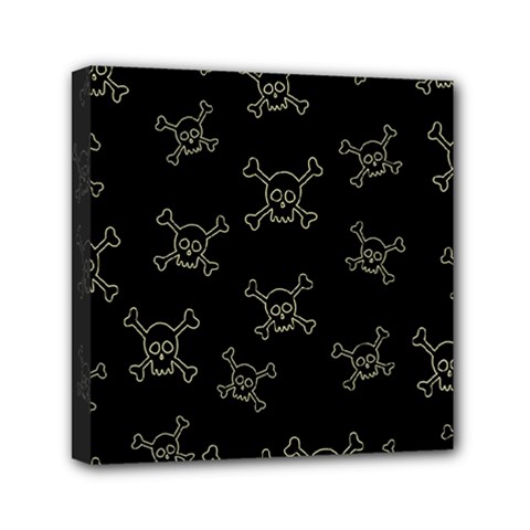 Skull Pattern Mini Canvas 6  X 6  by ValentinaDesign