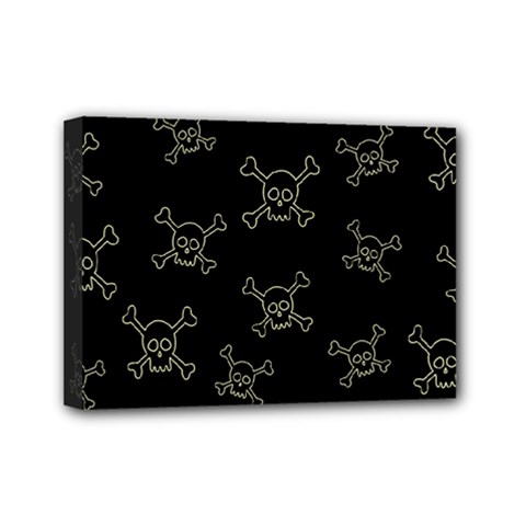 Skull Pattern Mini Canvas 7  X 5  by ValentinaDesign