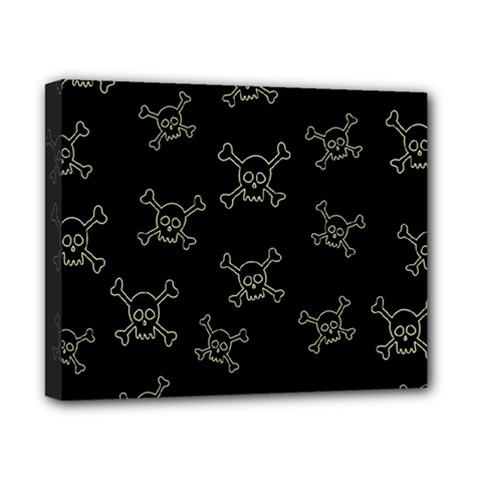 Skull Pattern Canvas 10  X 8  by ValentinaDesign