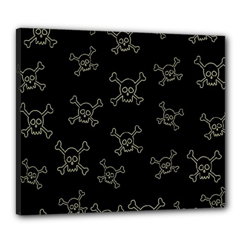 Skull Pattern Canvas 24  X 20  by ValentinaDesign