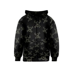 Skull Pattern Kids  Zipper Hoodie by ValentinaDesign