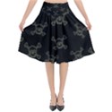 Skull pattern Flared Midi Skirt View1