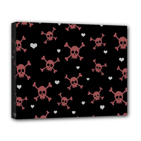 Skull Pattern Deluxe Canvas 20  X 16   by ValentinaDesign