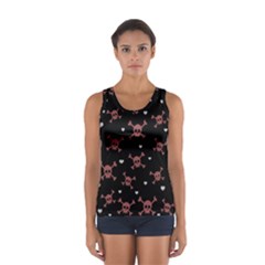 Skull Pattern Women s Sport Tank Top  by ValentinaDesign