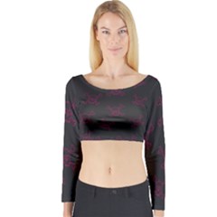 Skull pattern Long Sleeve Crop Top