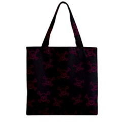 Skull pattern Zipper Grocery Tote Bag