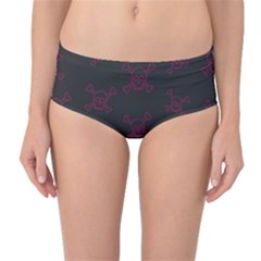 Skull pattern Mid-Waist Bikini Bottoms