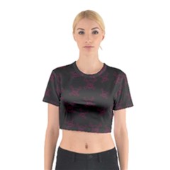 Skull Pattern Cotton Crop Top by ValentinaDesign