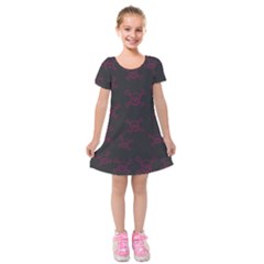 Skull pattern Kids  Short Sleeve Velvet Dress