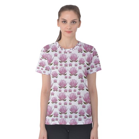 Lotus Women s Cotton Tee by ValentinaDesign