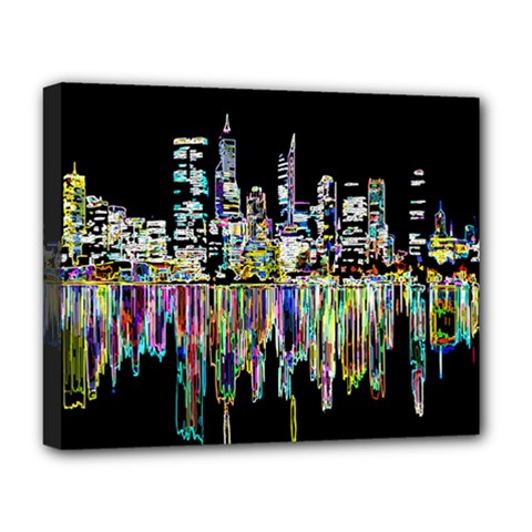 City Panorama Deluxe Canvas 20  X 16   by Valentinaart